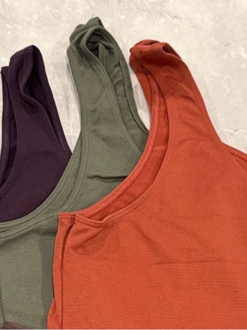 3 new George Women's Tank Top Trio - Rust, Olive, Plum Colors